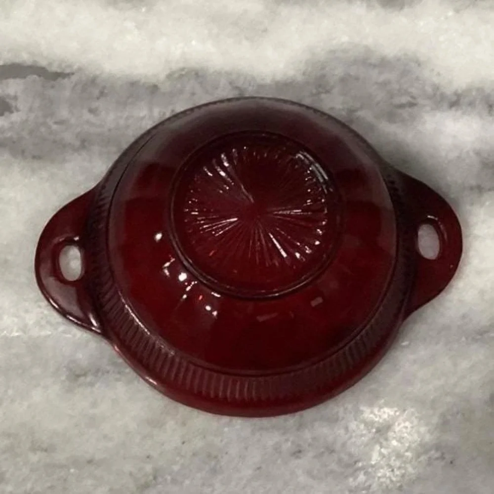 Anchor Hocking Royal Ruby Coronation Berry Bowls, Set of 4 Vintage Ribbed Design